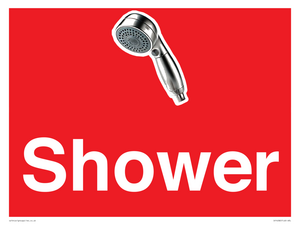 Shower Dementia Friendly Sign Red